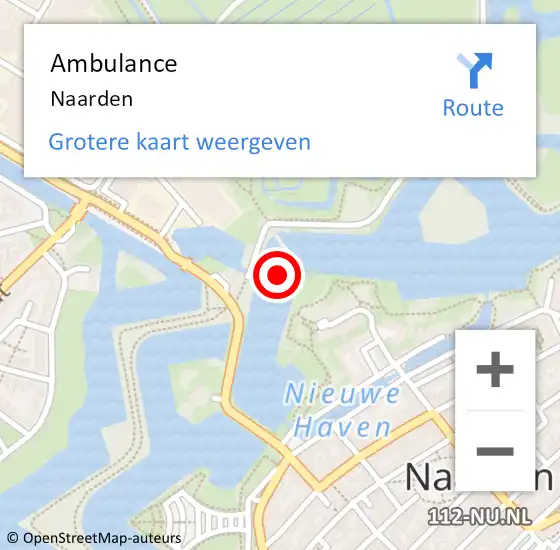 Locatie op kaart van de 112 melding: Ambulance Naarden op 20 november 2017 08:04