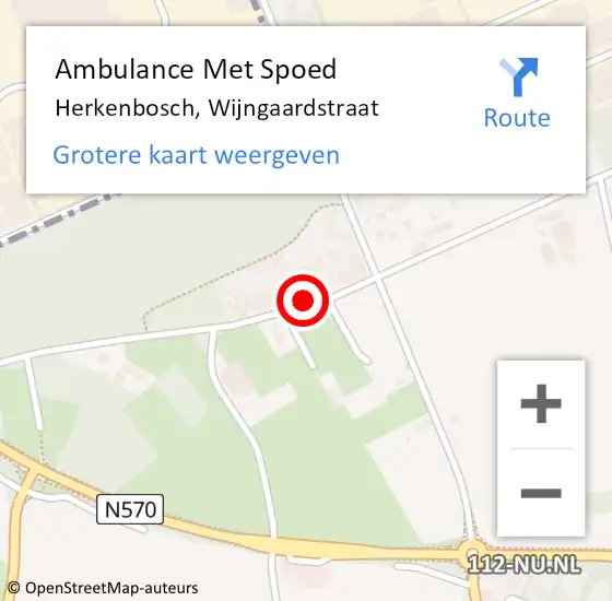 Locatie op kaart van de 112 melding: Ambulance Met Spoed Naar Herkenbosch, Wijngaardstraat op 20 november 2017 08:10