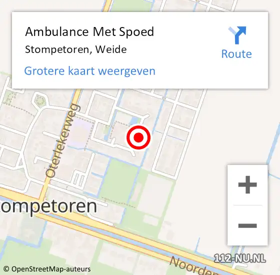 Locatie op kaart van de 112 melding: Ambulance Met Spoed Naar Stompetoren, Weide op 20 november 2017 11:23