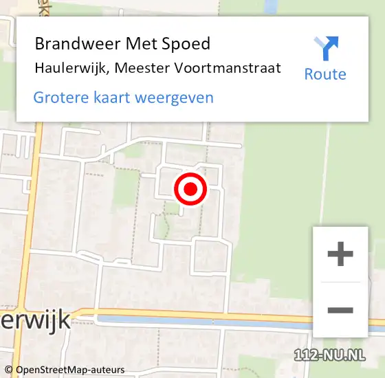 Locatie op kaart van de 112 melding: Brandweer Met Spoed Naar Haulerwijk, Meester Voortmanstraat op 20 november 2017 11:31