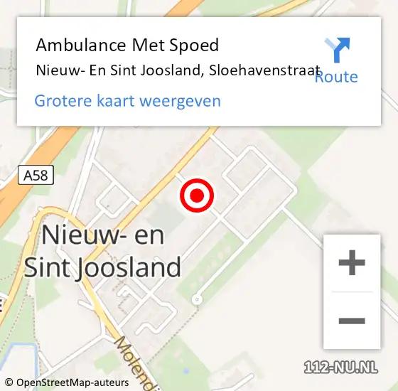 Locatie op kaart van de 112 melding: Ambulance Met Spoed Naar Nieuw- En Sint Joosland, Sloehavenstraat op 20 november 2017 11:41