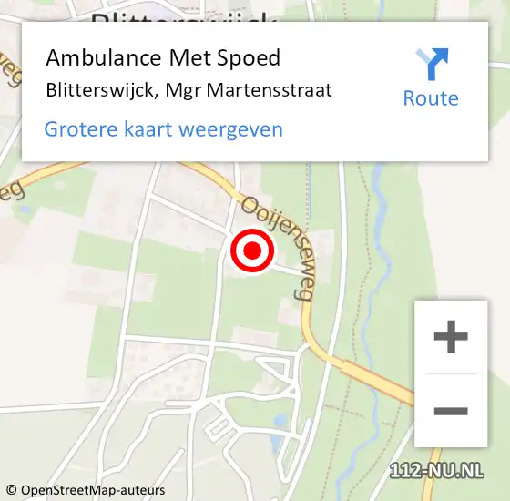 Locatie op kaart van de 112 melding: Ambulance Met Spoed Naar Blitterswijck, Mgr Martensstraat op 20 november 2017 11:49