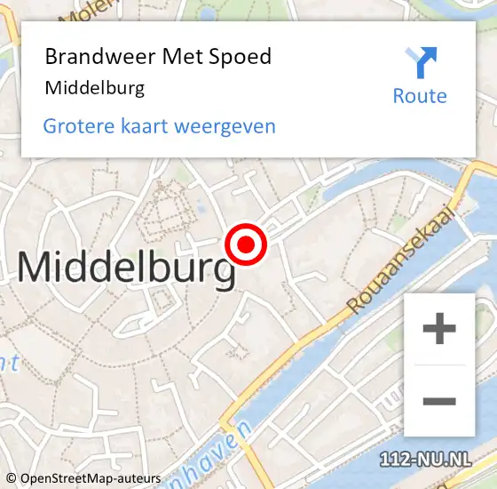 Locatie op kaart van de 112 melding: Brandweer Met Spoed Naar Middelburg op 20 november 2017 15:56