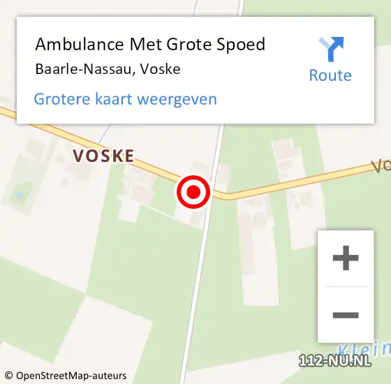 Locatie op kaart van de 112 melding: Ambulance Met Grote Spoed Naar Baarle-Nassau, Voske op 20 november 2017 16:38