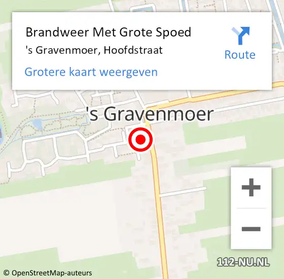 Locatie op kaart van de 112 melding: Brandweer Met Grote Spoed Naar 's Gravenmoer, Hoofdstraat op 20 november 2017 17:58