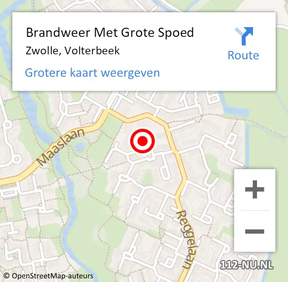 Locatie op kaart van de 112 melding: Brandweer Met Grote Spoed Naar Zwolle, Volterbeek op 20 november 2017 18:08