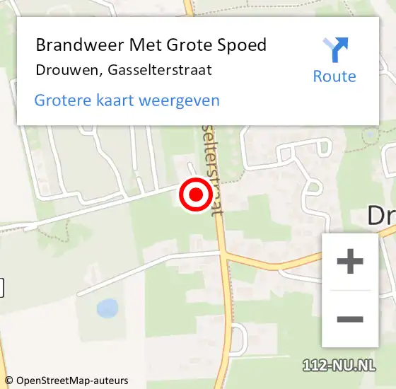 Locatie op kaart van de 112 melding: Brandweer Met Grote Spoed Naar Drouwen, Gasselterstraat op 21 september 2013 18:18