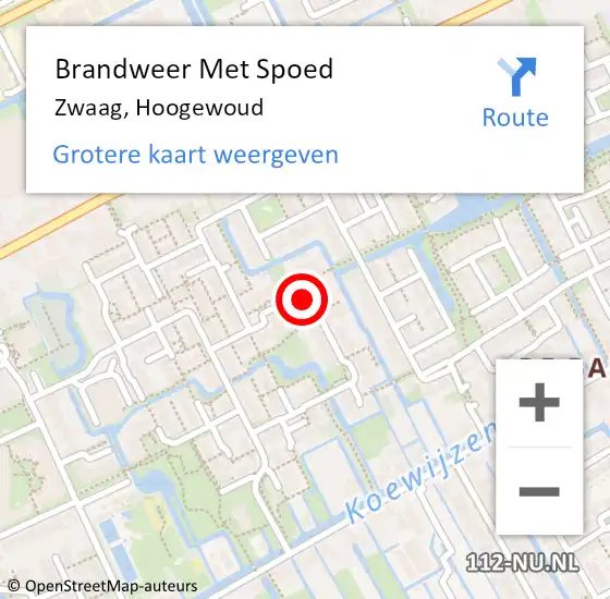 Locatie op kaart van de 112 melding: Brandweer Met Spoed Naar Zwaag, Hoogewoud op 20 november 2017 23:28