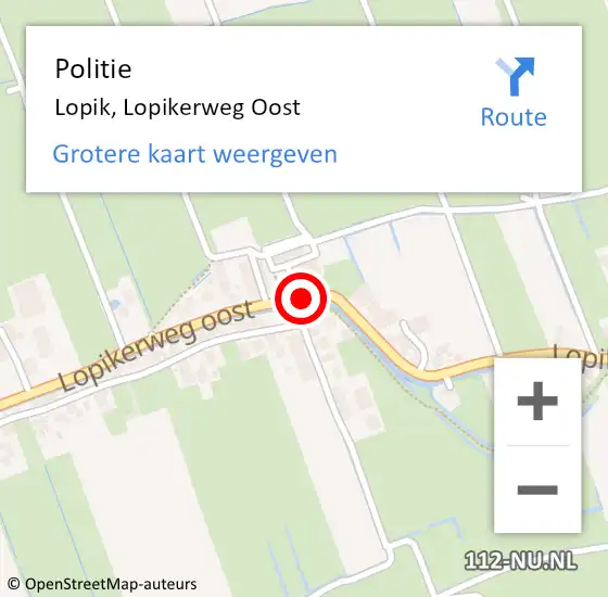 Locatie op kaart van de 112 melding: Politie Lopik, Lopikerweg Oost op 21 november 2017 01:21