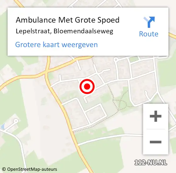 Locatie op kaart van de 112 melding: Ambulance Met Grote Spoed Naar Lepelstraat, Bloemendaalseweg op 21 november 2017 02:21