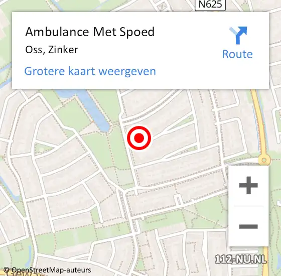 Locatie op kaart van de 112 melding: Ambulance Met Spoed Naar Oss, Zinker op 21 november 2017 02:30