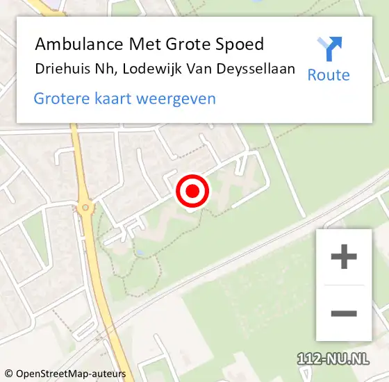 Locatie op kaart van de 112 melding: Ambulance Met Grote Spoed Naar Driehuis Nh, Lodewijk Van Deyssellaan op 21 november 2017 03:00