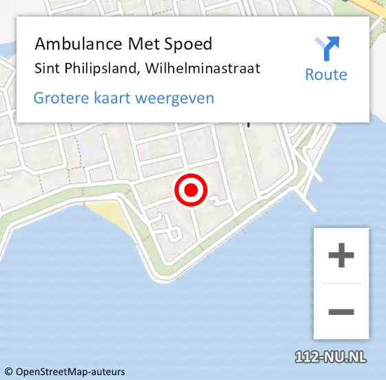 Locatie op kaart van de 112 melding: Ambulance Met Spoed Naar Sint Philipsland, Wilhelminastraat op 21 november 2017 05:33