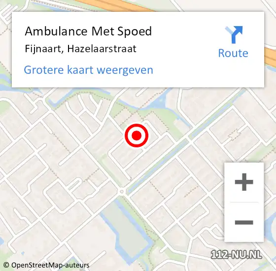 Locatie op kaart van de 112 melding: Ambulance Met Spoed Naar Fijnaart, Hazelaarstraat op 21 november 2017 05:41