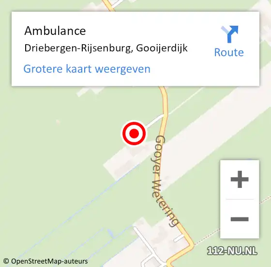 Locatie op kaart van de 112 melding: Ambulance Driebergen-Rijsenburg, Gooijerdijk op 21 november 2017 07:45