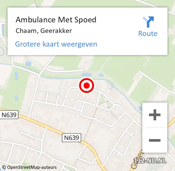 Locatie op kaart van de 112 melding: Ambulance Met Spoed Naar Chaam, Geerakker op 21 november 2017 09:02