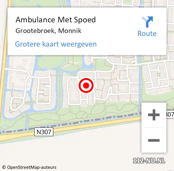 Locatie op kaart van de 112 melding: Ambulance Met Spoed Naar Grootebroek, Monnik op 21 november 2017 09:18