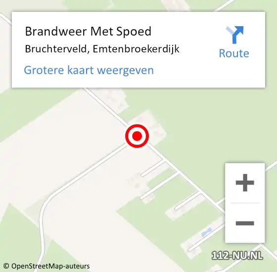 Locatie op kaart van de 112 melding: Brandweer Met Spoed Naar Bruchterveld, Emtenbroekerdijk op 21 november 2017 09:23