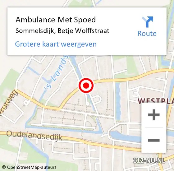 Locatie op kaart van de 112 melding: Ambulance Met Spoed Naar Sommelsdijk, Betje Wolffstraat op 21 november 2017 10:13