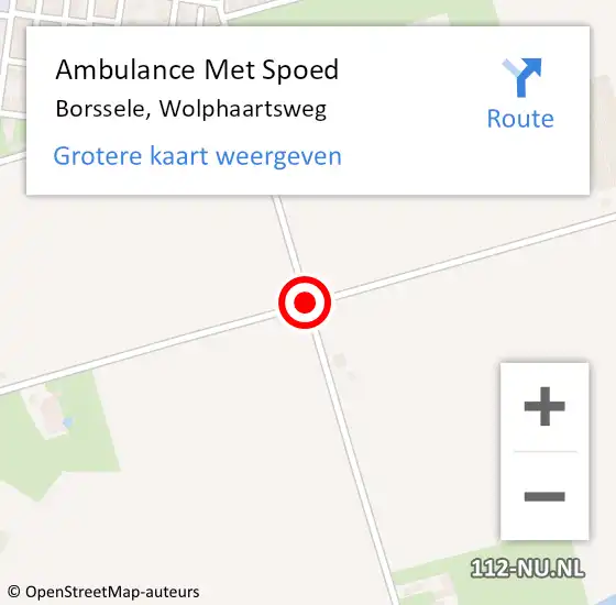 Locatie op kaart van de 112 melding: Ambulance Met Spoed Naar Borssele, Wolphaartsweg op 21 november 2017 10:16