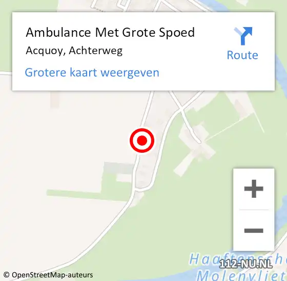 Locatie op kaart van de 112 melding: Ambulance Met Grote Spoed Naar Acquoy, Achterweg op 21 november 2017 11:29