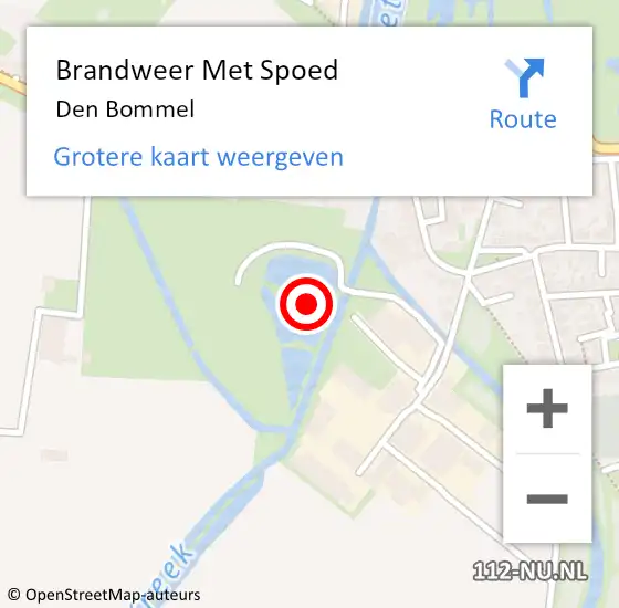 Locatie op kaart van de 112 melding: Brandweer Met Spoed Naar Den Bommel op 21 november 2017 11:33