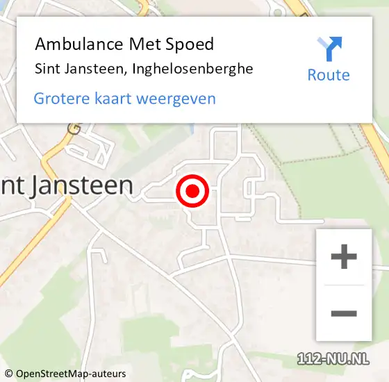 Locatie op kaart van de 112 melding: Ambulance Met Spoed Naar Sint Jansteen, Inghelosenberghe op 21 november 2017 11:37