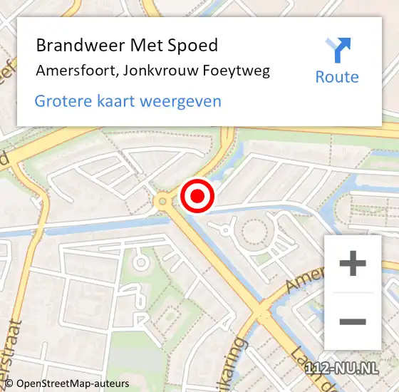 Locatie op kaart van de 112 melding: Brandweer Met Spoed Naar Amersfoort, Jonkvrouw Foeytweg op 21 november 2017 11:39