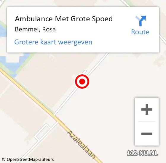 Locatie op kaart van de 112 melding: Ambulance Met Grote Spoed Naar Bemmel, Rosa op 7 februari 2014 14:36