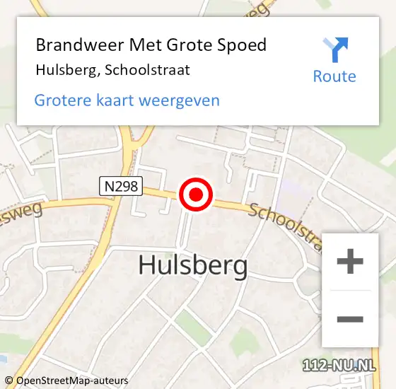 Locatie op kaart van de 112 melding: Brandweer Met Grote Spoed Naar Hulsberg, Schoolstraat op 21 november 2017 12:32