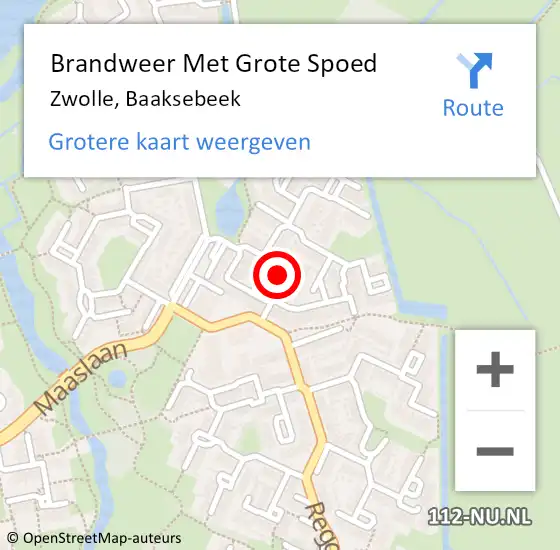 Locatie op kaart van de 112 melding: Brandweer Met Grote Spoed Naar Zwolle, Baaksebeek op 21 november 2017 12:33