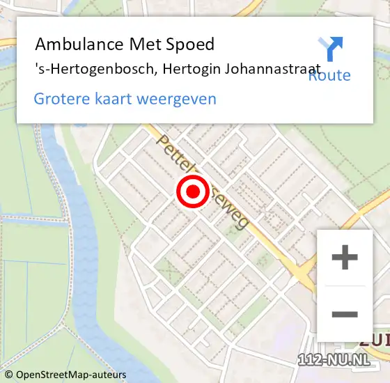 Locatie op kaart van de 112 melding: Ambulance Met Spoed Naar 's-Hertogenbosch, Hertogin Johannastraat op 21 november 2017 12:43