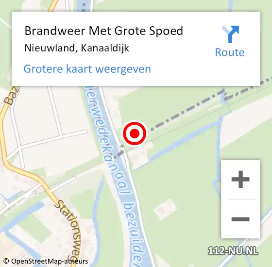 Locatie op kaart van de 112 melding: Brandweer Met Grote Spoed Naar Nieuwland, Kanaaldijk op 21 november 2017 14:35