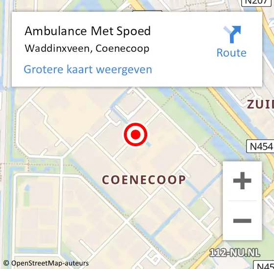Locatie op kaart van de 112 melding: Ambulance Met Spoed Naar Waddinxveen, Coenecoop op 21 november 2017 14:56