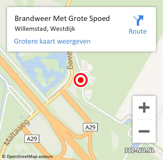 Locatie op kaart van de 112 melding: Brandweer Met Grote Spoed Naar Willemstad, Westdijk op 21 november 2017 15:16