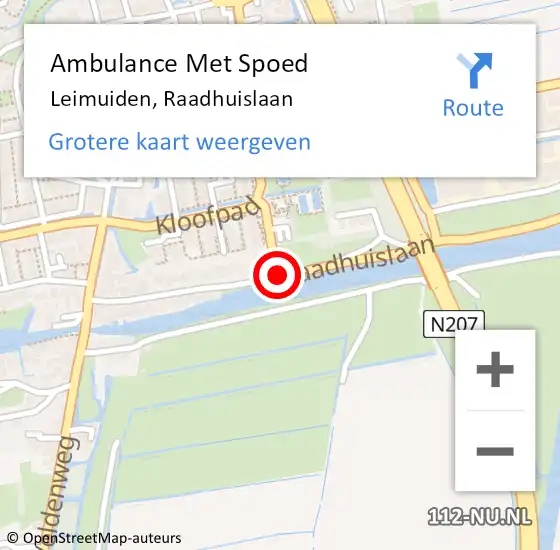 Locatie op kaart van de 112 melding: Ambulance Met Spoed Naar Leimuiden, Raadhuislaan op 21 november 2017 15:58