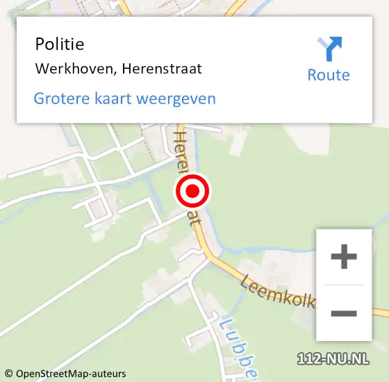 Locatie op kaart van de 112 melding: Politie Werkhoven, Herenstraat op 21 november 2017 17:32