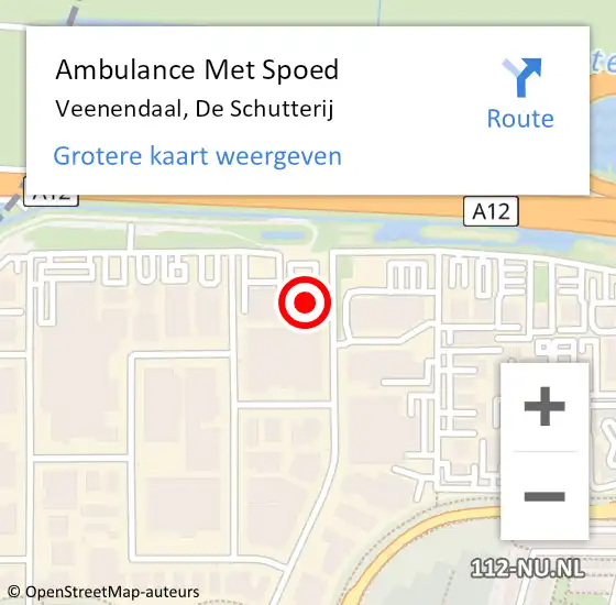 Locatie op kaart van de 112 melding: Ambulance Met Spoed Naar Veenendaal, De Schutterij op 21 november 2017 17:43