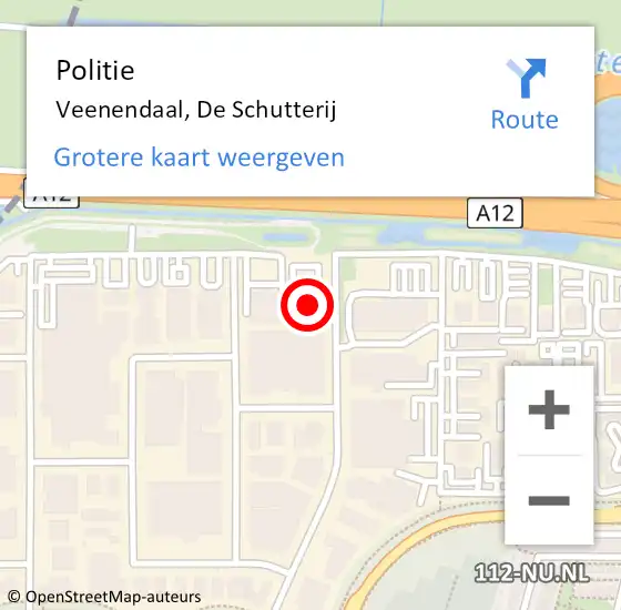 Locatie op kaart van de 112 melding: Politie Veenendaal, De Schutterij op 21 november 2017 17:44