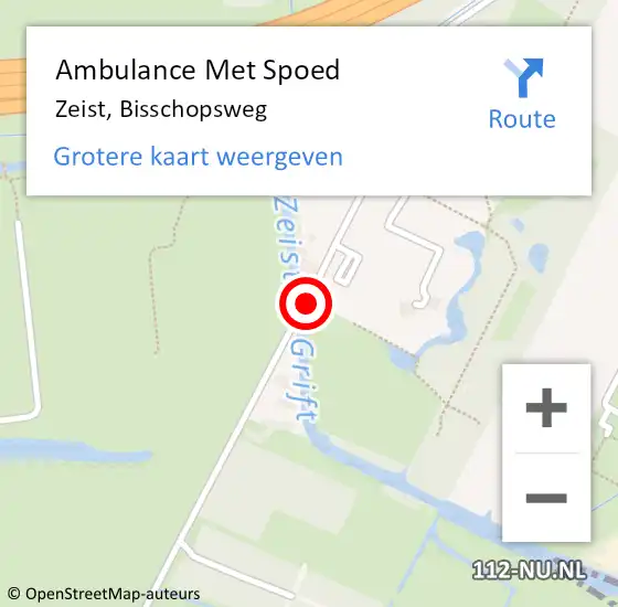 Locatie op kaart van de 112 melding: Ambulance Met Spoed Naar De Bilt, Bisschopsweg op 21 november 2017 17:46