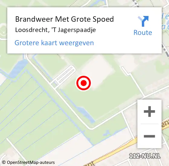 Locatie op kaart van de 112 melding: Brandweer Met Grote Spoed Naar Loosdrecht, 'T Jagerspaadje op 21 november 2017 17:58