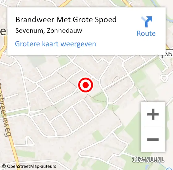 Locatie op kaart van de 112 melding: Brandweer Met Grote Spoed Naar Sevenum, Zonnedauw op 21 november 2017 18:27