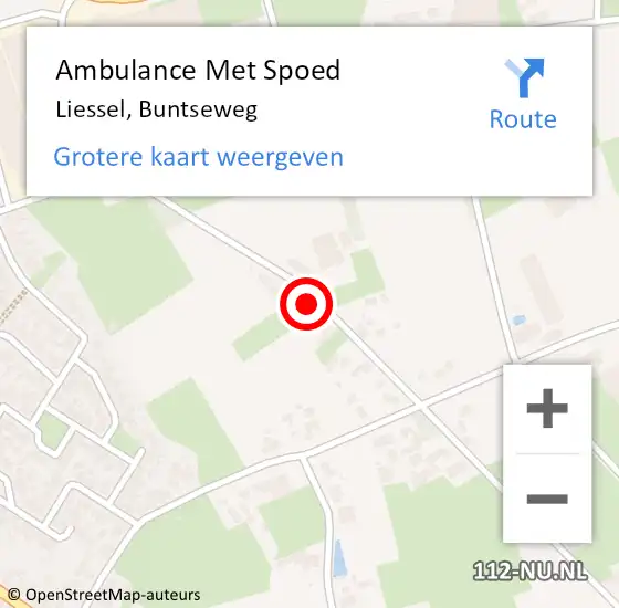 Locatie op kaart van de 112 melding: Ambulance Met Spoed Naar Liessel, Buntseweg op 21 november 2017 19:51