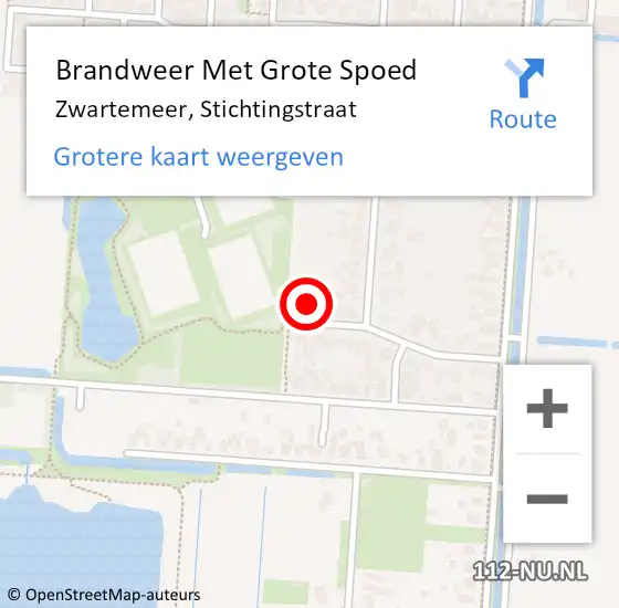 Locatie op kaart van de 112 melding: Brandweer Met Grote Spoed Naar Zwartemeer, Stichtingstraat op 21 november 2017 22:22