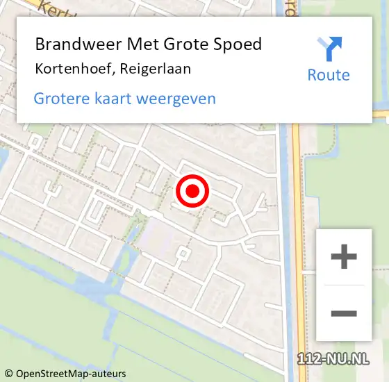 Locatie op kaart van de 112 melding: Brandweer Met Grote Spoed Naar Kortenhoef, Reigerlaan op 21 november 2017 22:57