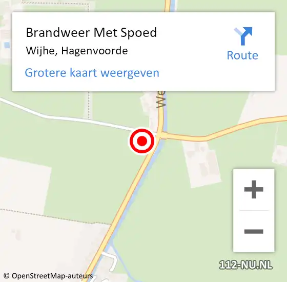 Locatie op kaart van de 112 melding: Brandweer Met Spoed Naar Wijhe, Hagenvoorde op 22 november 2017 00:36