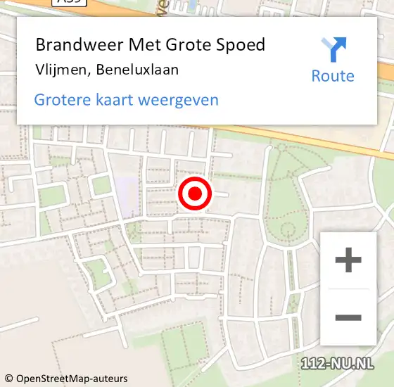 Locatie op kaart van de 112 melding: Brandweer Met Grote Spoed Naar Vlijmen, Beneluxlaan op 22 november 2017 03:16