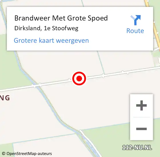 Locatie op kaart van de 112 melding: Brandweer Met Grote Spoed Naar Dirksland, 1e Stoofweg op 22 november 2017 03:54