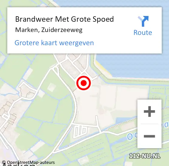 Locatie op kaart van de 112 melding: Brandweer Met Grote Spoed Naar Marken, Zuiderzeeweg op 22 november 2017 05:03