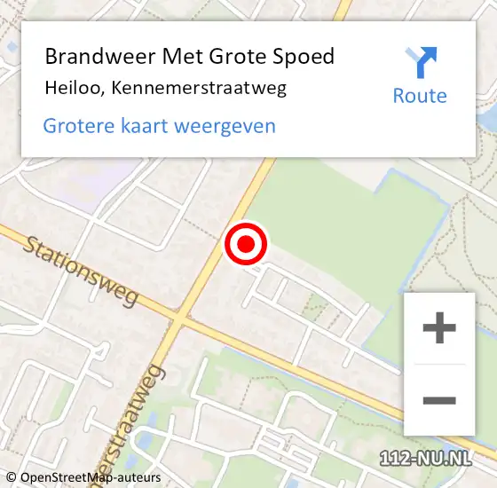 Locatie op kaart van de 112 melding: Brandweer Met Grote Spoed Naar Heiloo, Kennemerstraatweg op 22 november 2017 05:26